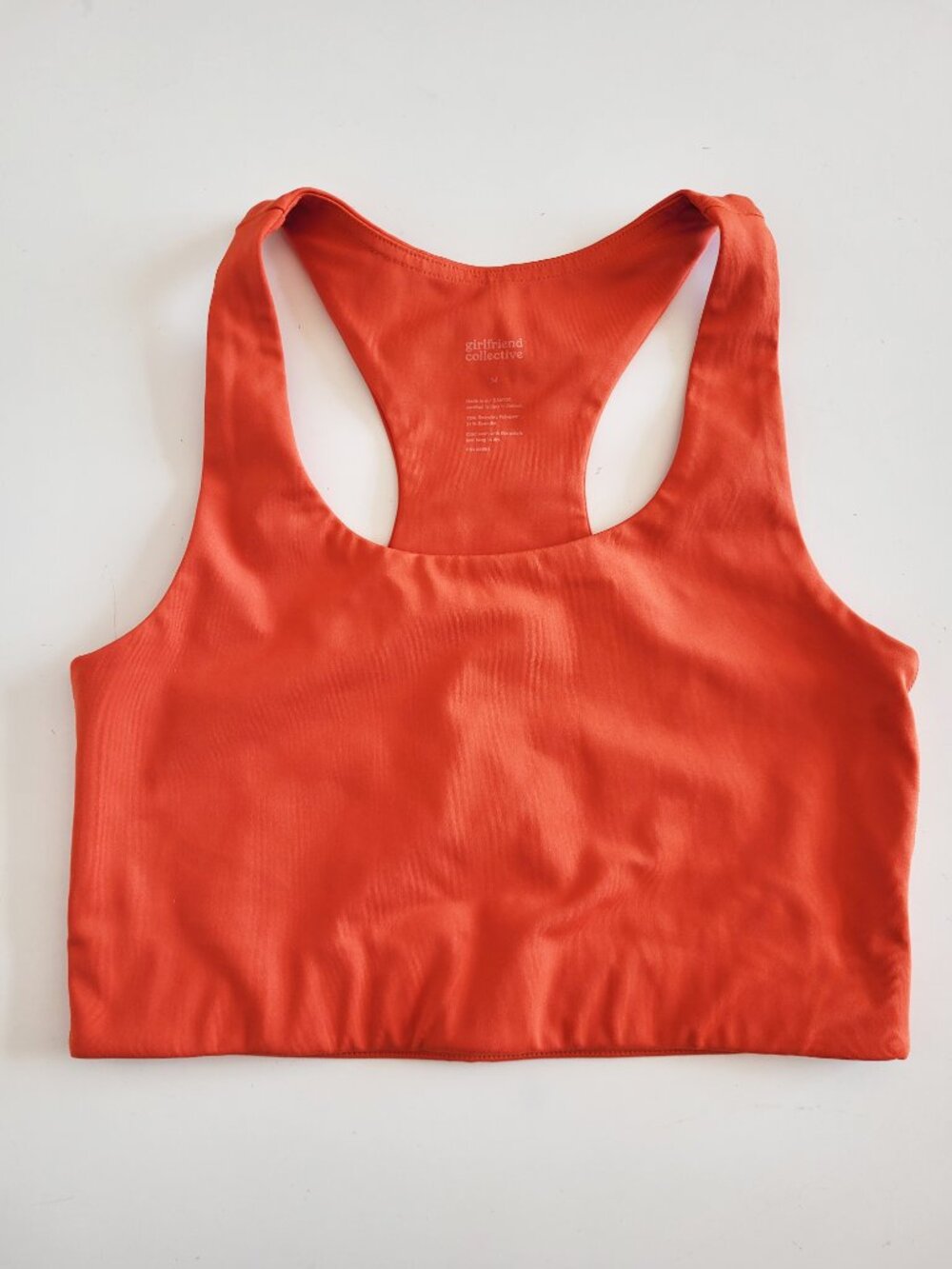 Girlfriend Collective Paloma Sports Bra #1002 in Orange - GUC